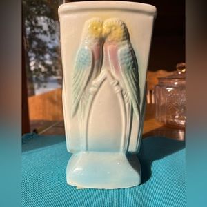 Robinson Ransbottom Pottery vase “Lovebirds” vintage 1940’s